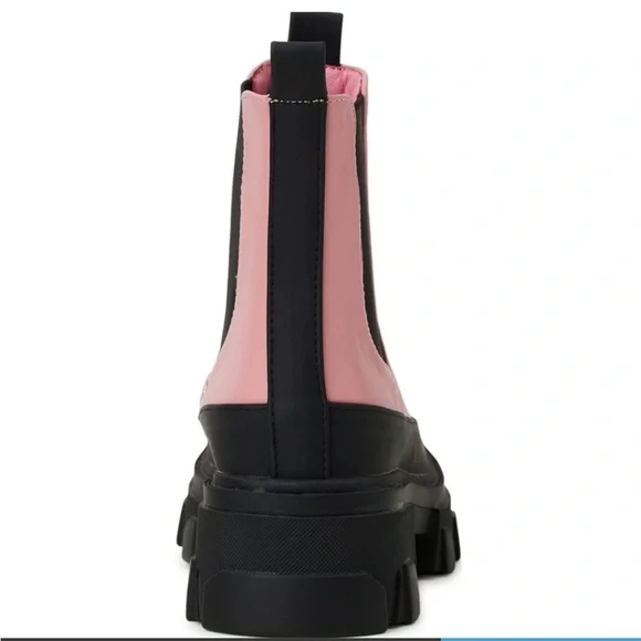 Portland Boot Company Pink&Black Streetwear Vegan Chelsea Boots, Size 8.5 - Picture 6 of 7